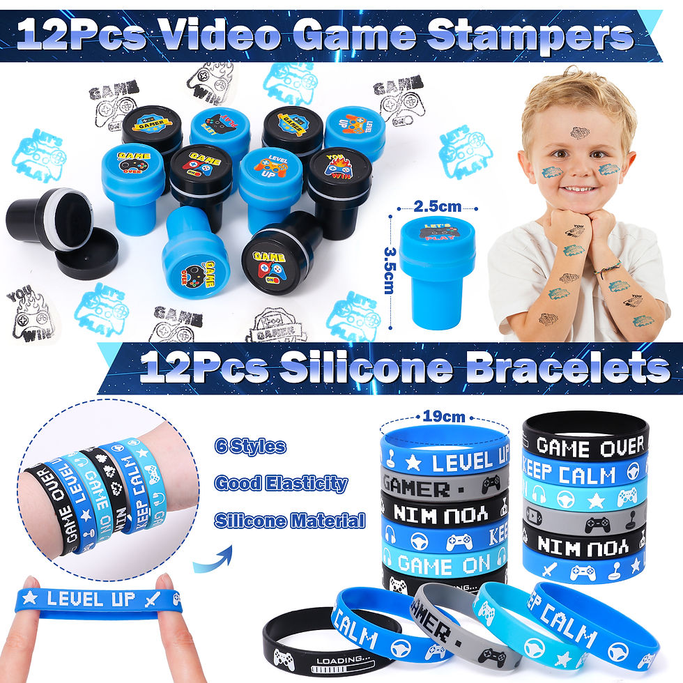 Thumbnail: Winrayk 136Pcs Kids Video Game Party Favors Gamer Birthday Supplies, Straw VIP P