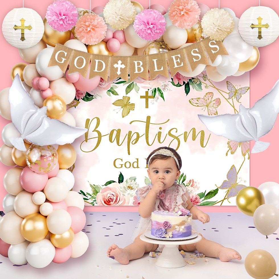 Thumbnail: KELENO 132 Baptism Decorations for Girls