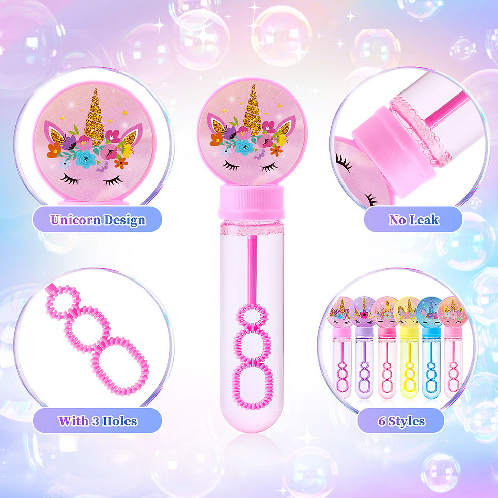Thumbnail: Winrayk 24Pcs Unicorn Bubble Wands for Kids Bubbles Party Favors Big Bubbles