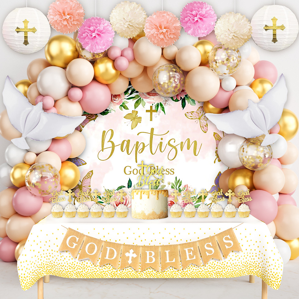 Thumbnail: KELENO 132 Baptism Decorations for Girls