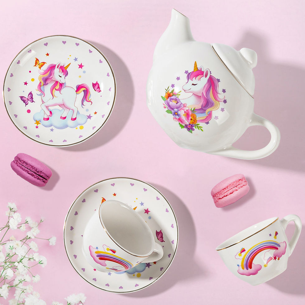 Thumbnail: Tacobear Porcelain Tea Set for Girls