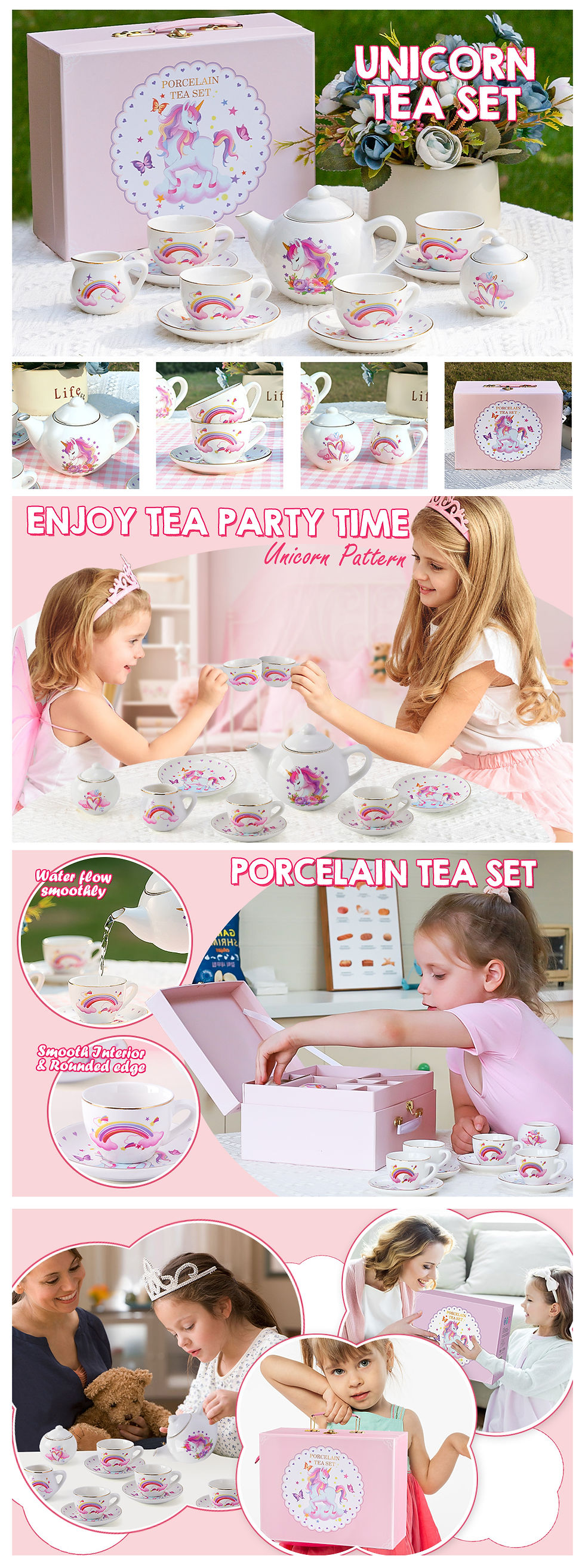 Thumbnail: Tacobear Porcelain Tea Set for Girls