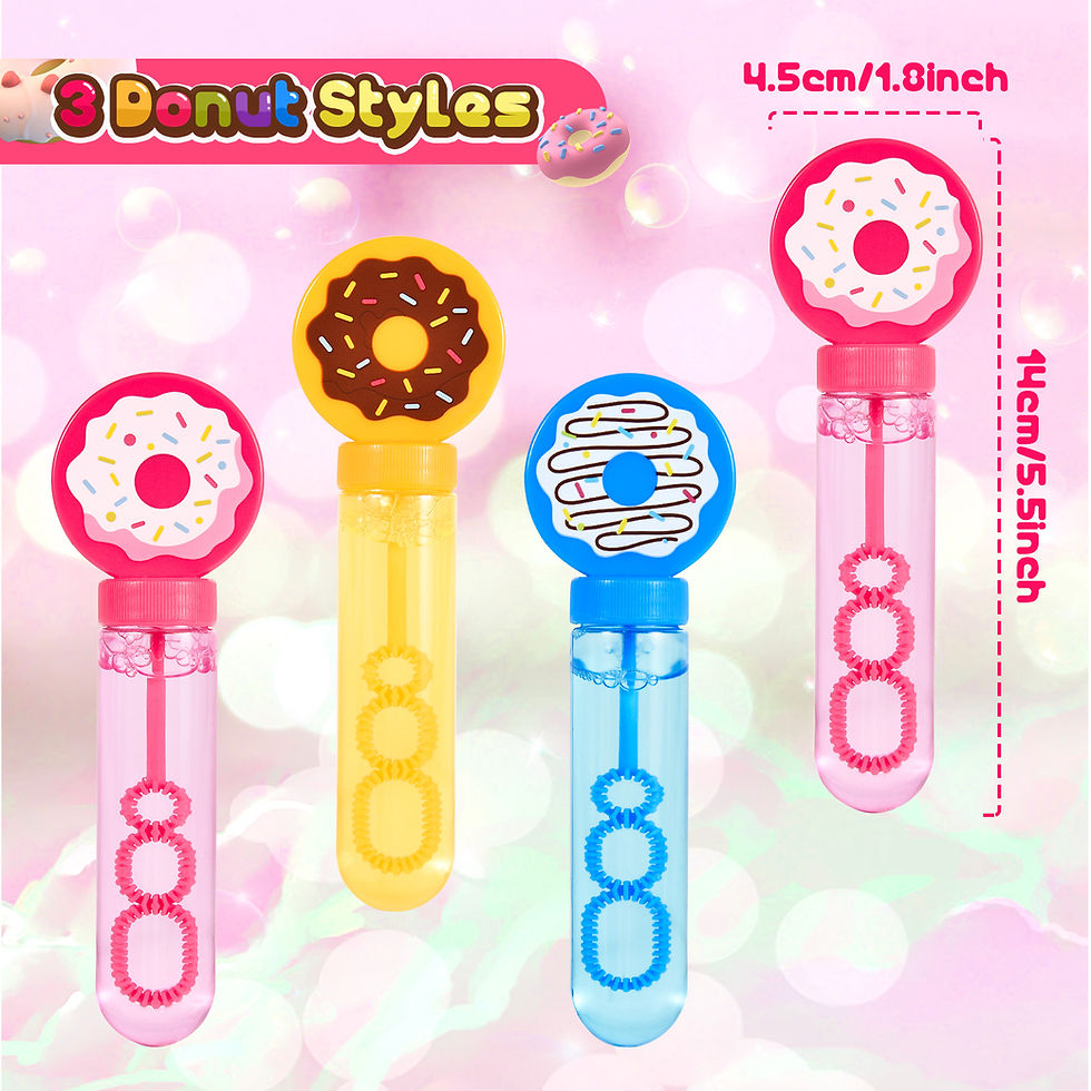 Thumbnail: Winrayk Donut Bubble Wands for Kids Party Favors, 24 Large Bubbles Bulk, Carniva