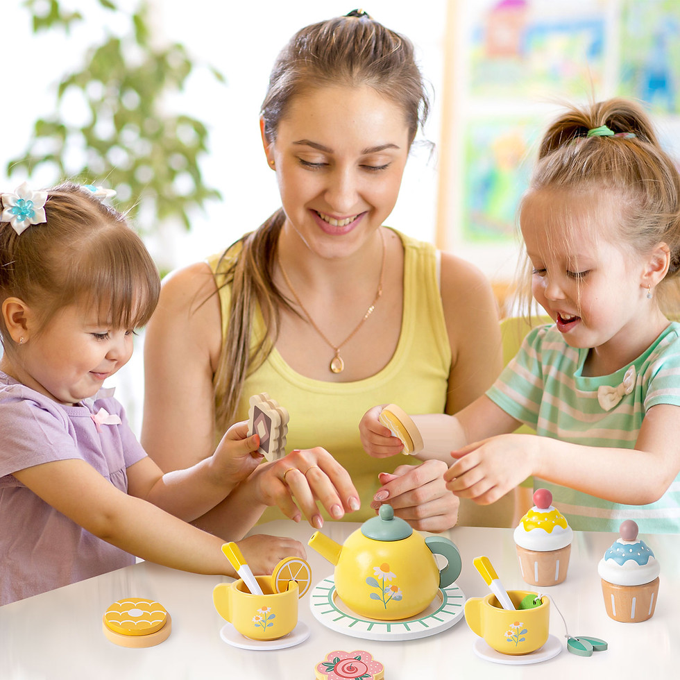 Thumbnail: Toyssa Wooden Tea Party Set for Little Girls Toys Toddler Tea Set