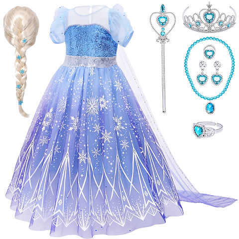Latocos Elsa Dress Costume for Girls Kids Toddlers Princess Dress Up Cloths  for | LATOCOS
