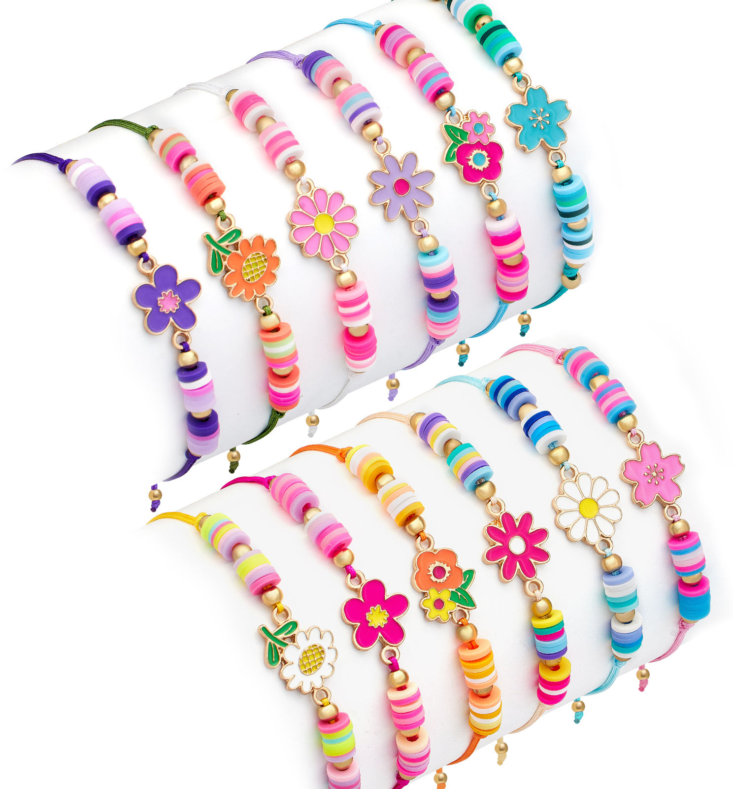 12 Stück Armband Mädchen Freundschaftsarmbänder Kinder, Blume Party Mitgebsel