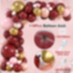 Thumbnail: 167Pcs Happy Birthday Decorations for Women Girls Burgundy Balloon Arch Kit with