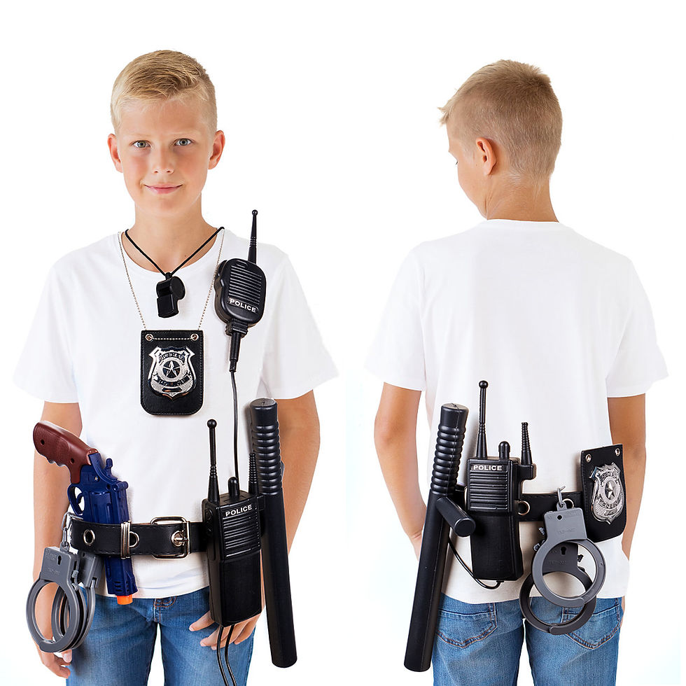 Thumbnail: Police Accessories Role Play Set for Kids with Police Badge, Gun, Belt, Handcuff