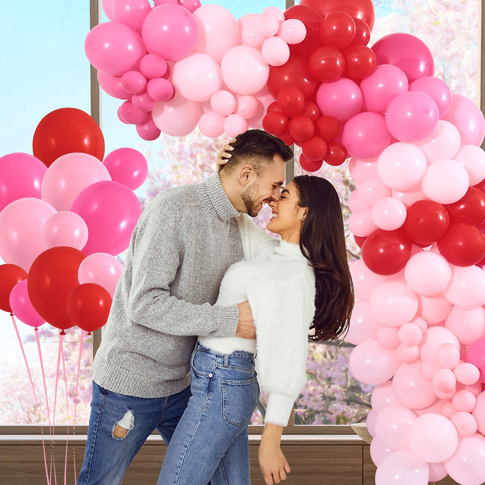 Thumbnail: Winrayk 150Pcs Valentine's Day Balloon Garland Arch Kit Pink Red Rose Red Balloo