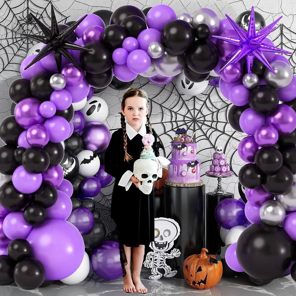 Thumbnail: Winrayk Purple and Black Birthday Party Decorations Supplies for Girls Kids