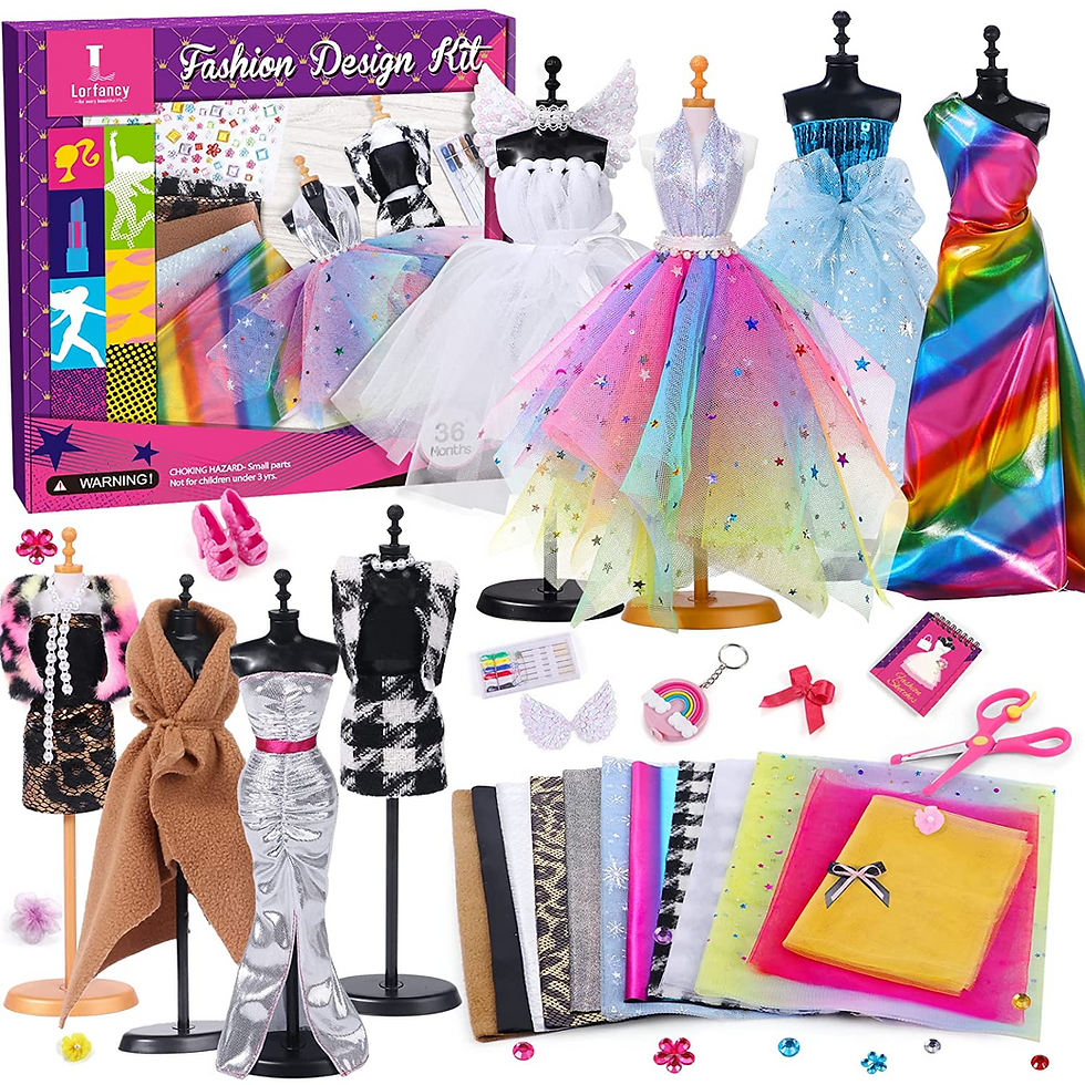 Thumbnail: Fashion Design for Girls Kids Fashion Designer Sewing Set Mannequin Sketchbook S