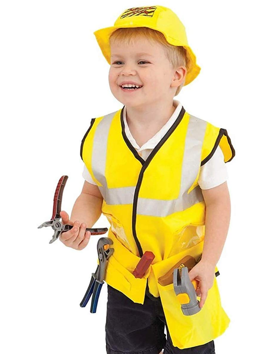 Thumbnail: Construction Worker Costume Kids Role Play Dress up Set for 2 3 4 5 6 Years Todd