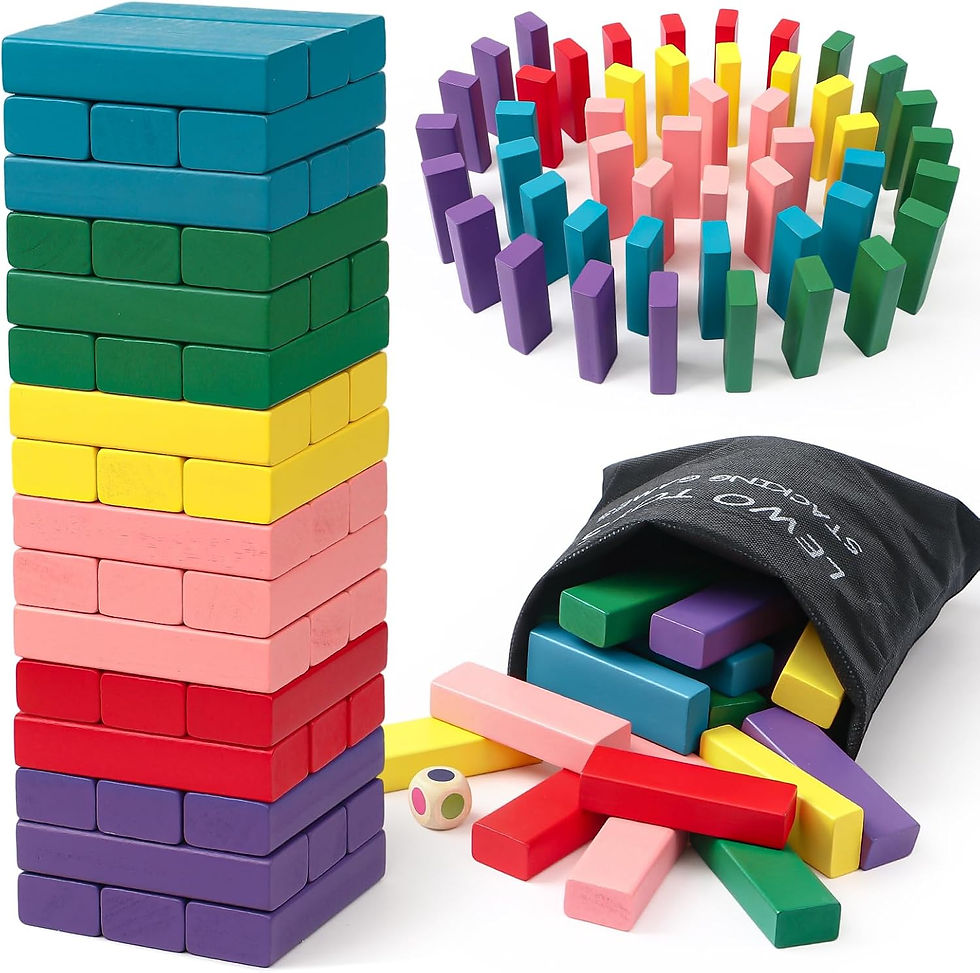 Thumbnail: KELENO Wooden Stacking Board Games Building Blocks for Boys Girls- 48 Pieces