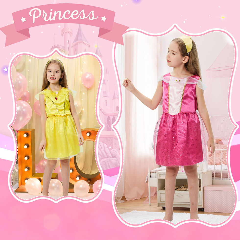 Thumbnail: Tacobear Princess Dress Up Clothes for Little Girls Dress Up Trunk Set Elsa Merm