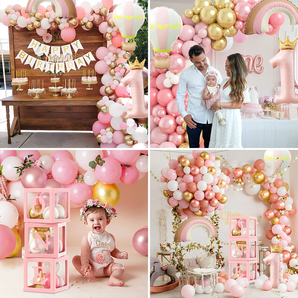 Thumbnail: 1st Birthday Decorations for Girls | Retro Pink Balloon Arch Kit ONE Boxes