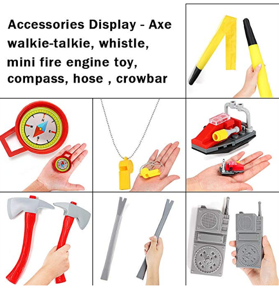 Thumbnail: Kids Fire Chief Role Play Costume Fireman Halloween Party Dress Up Set Pretend F