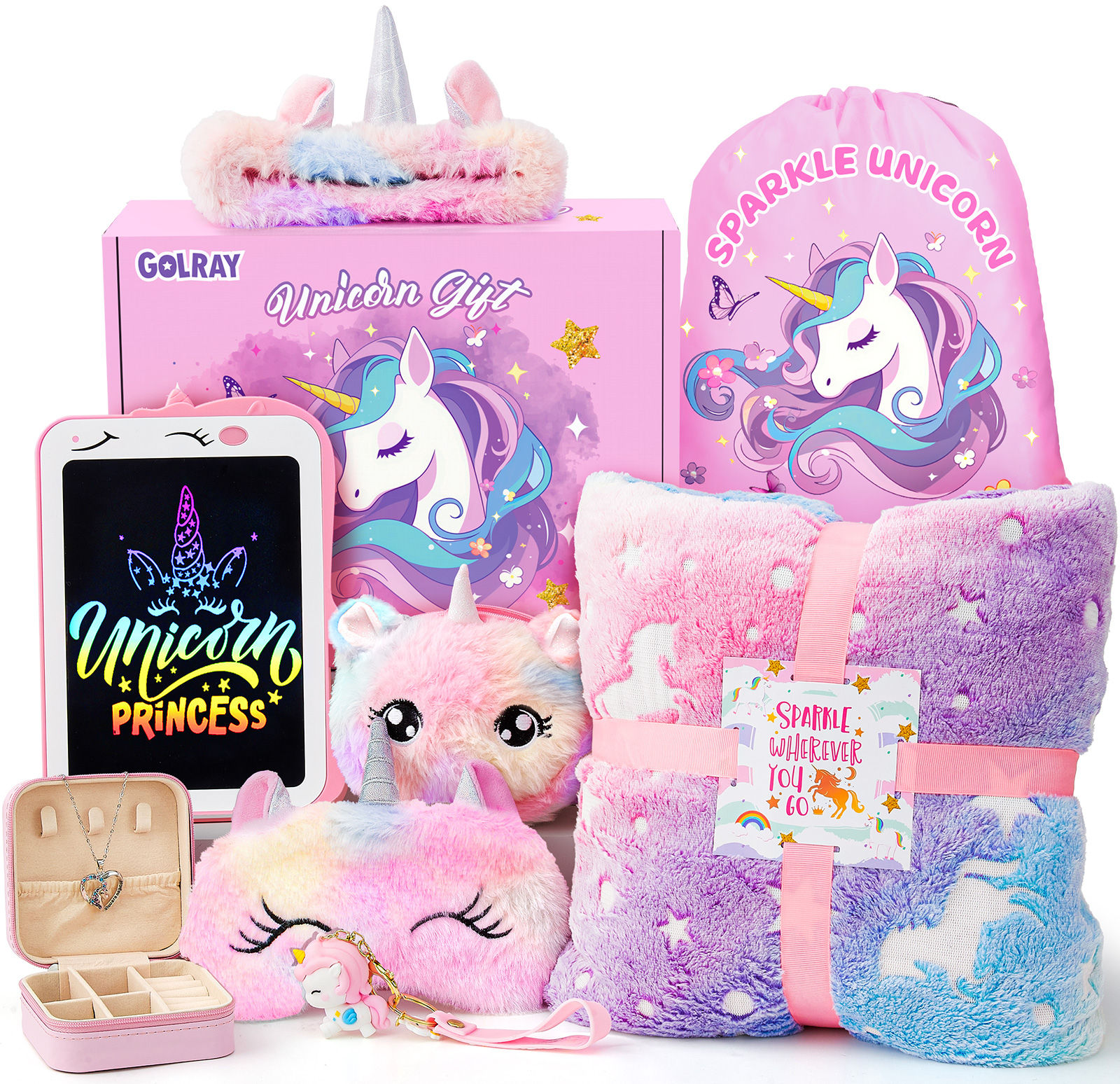 Golray 10 Pcs Unicorn Gifts for Girls Toys Christmas Birthday Gifts Kids Girls