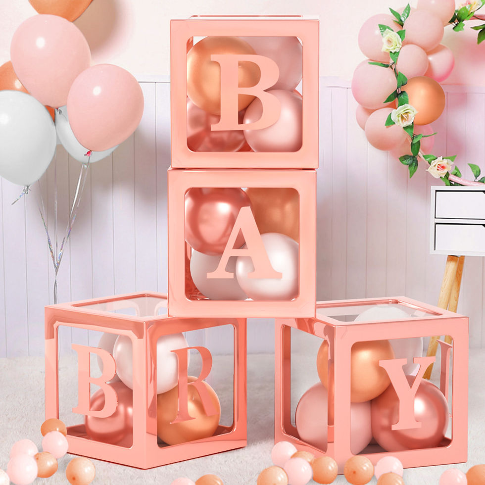 Thumbnail: Winrayk Floral Baby Shower Decorations for Girl, Baby Boxes with Letters, Rose G
