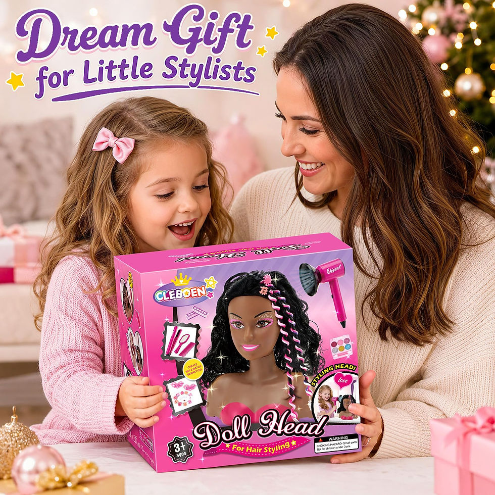 Thumbnail: Doll Head for Hair Styling Kids Makeup Kit