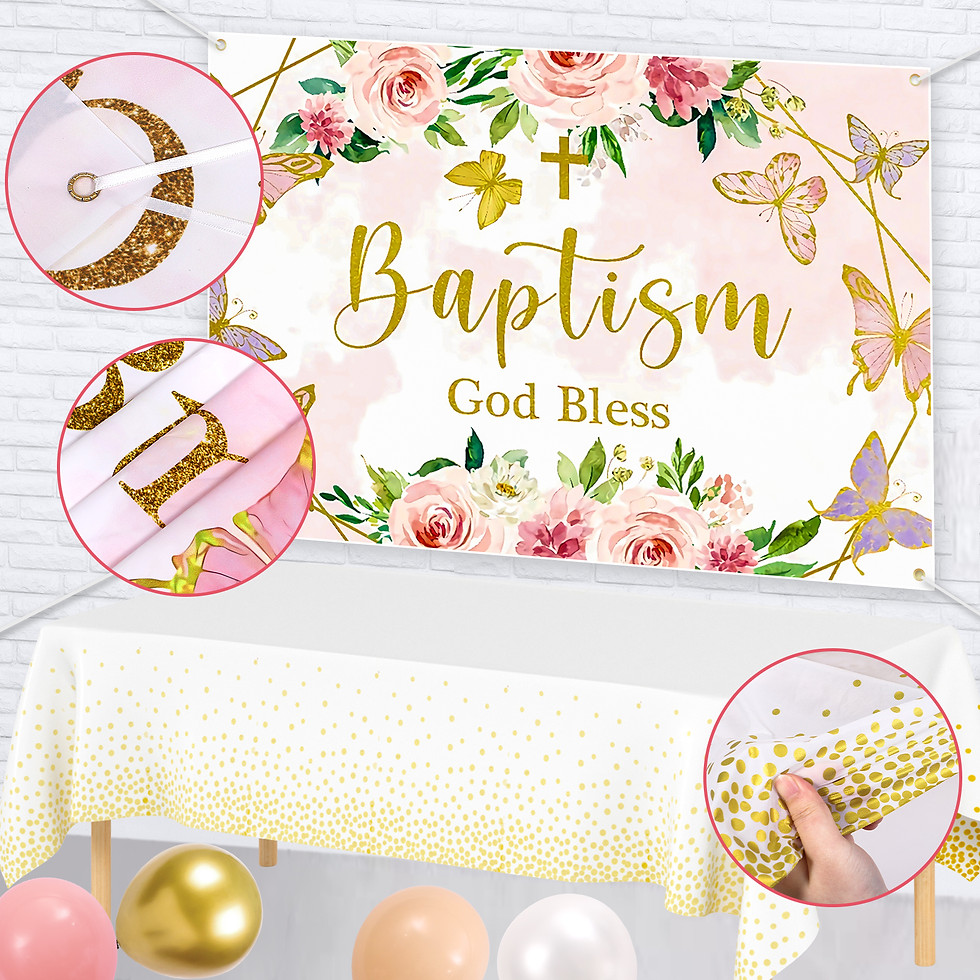 Thumbnail: KELENO 132 Baptism Decorations for Girls