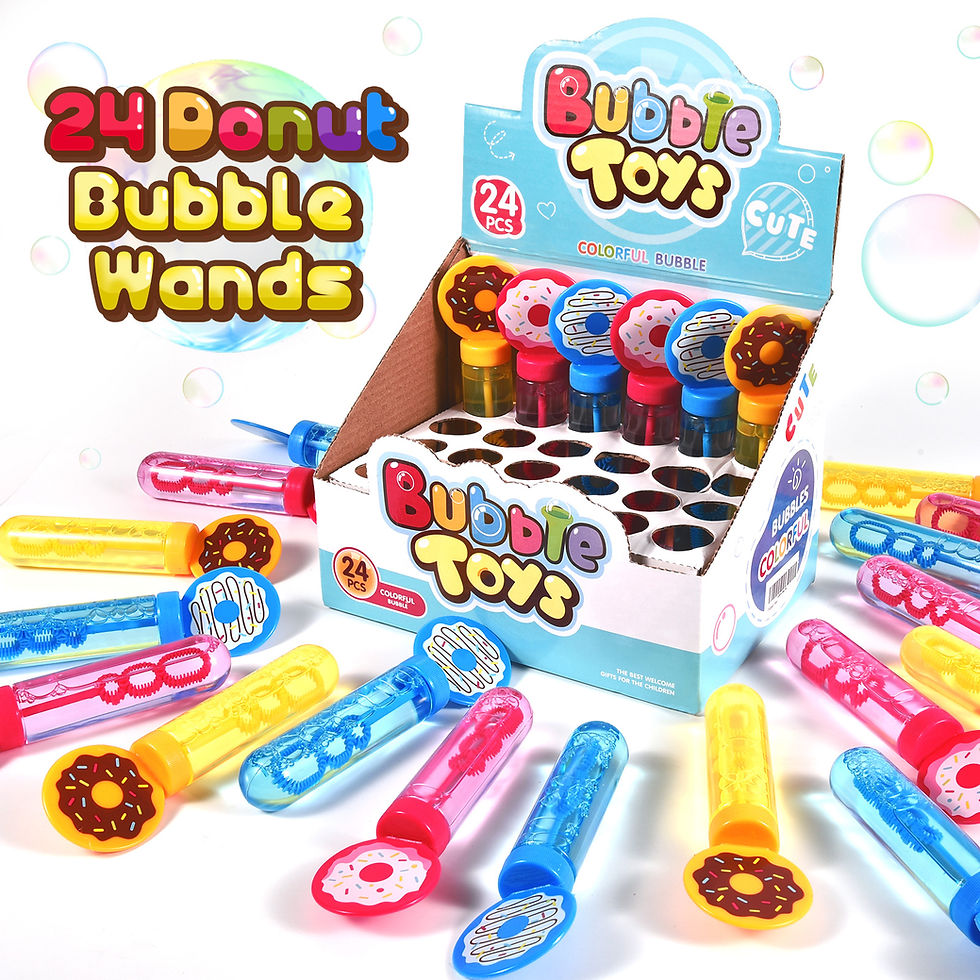 Thumbnail: Winrayk Donut Bubble Wands for Kids Party Favors, 24 Large Bubbles Bulk, Carniva