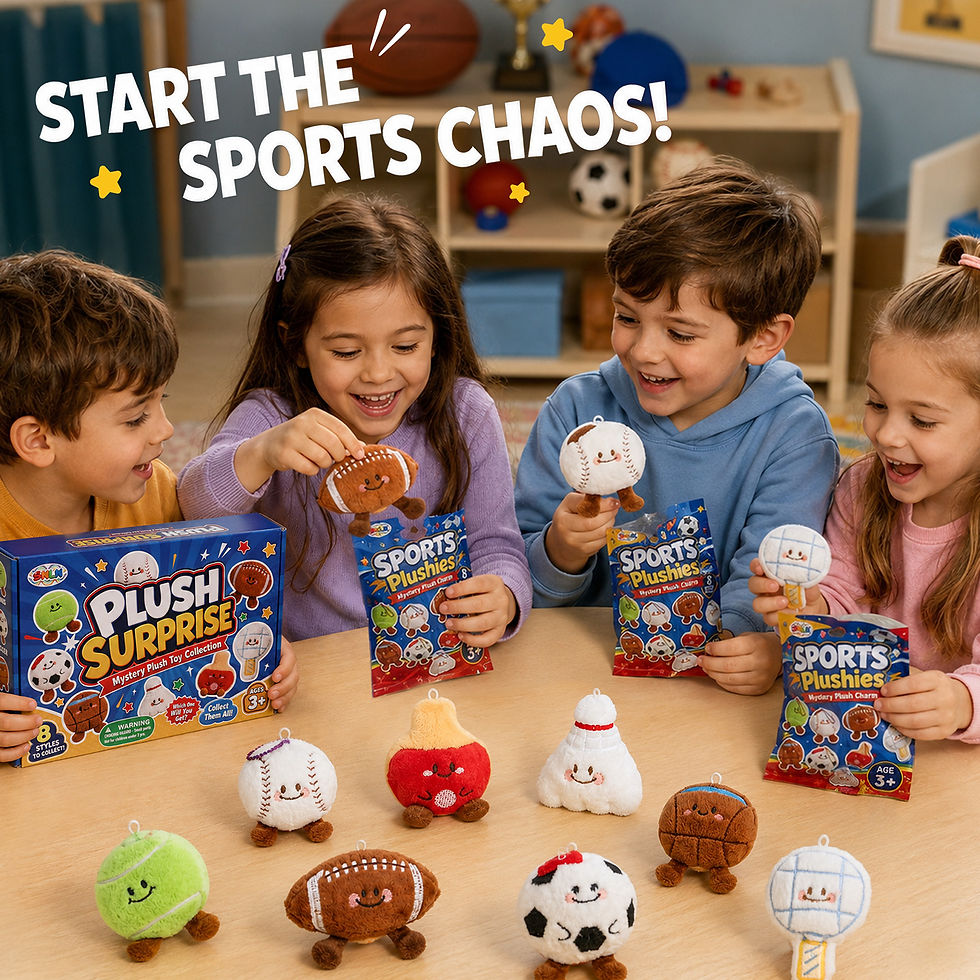 Thumbnail: SNLN 16 Pack Sports Party Favors for Kids, Sports Plush Keychain Blind Bags