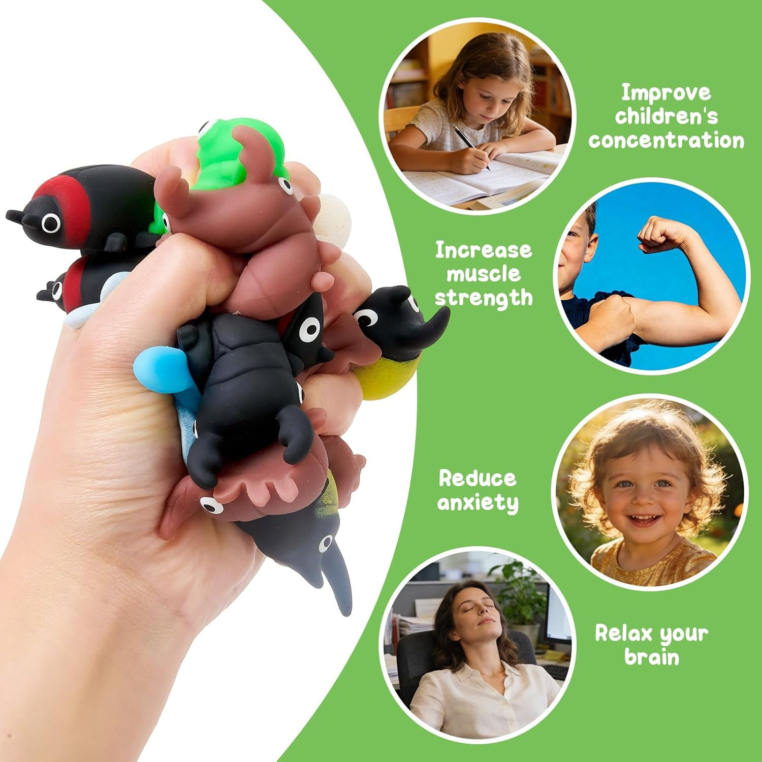 WINRAYK 32Pcs  Insect Bug Toys Stress Relief Exercise Toys