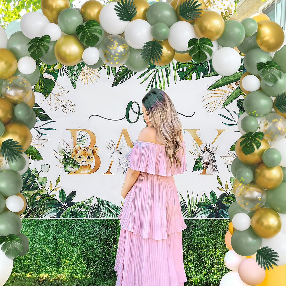 Thumbnail: 99Pcs Jungle Décorations Anniversaire Sage Vert Ballons Guirlande Arche Safari J