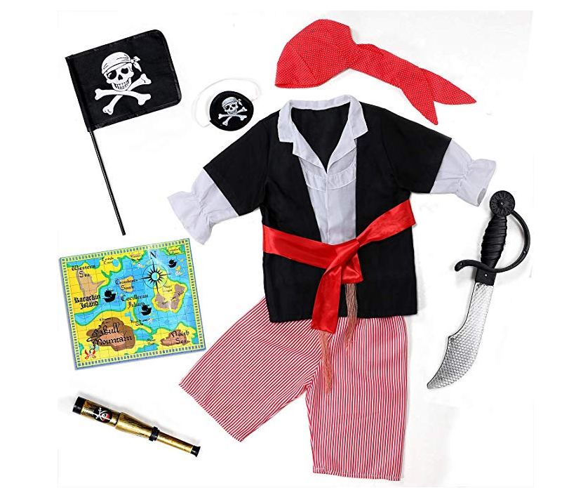 Thumbnail: LATOCOS 9 PCS Halloween costumes Pirate Costume Kids
