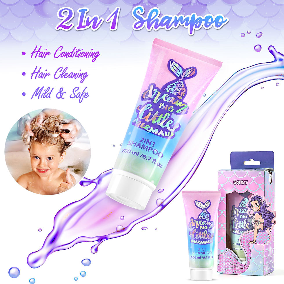 Thumbnail: Golray Mermaid Gift for Girls Bath Set Kids Beauty Care Spa Kit with Shampoo