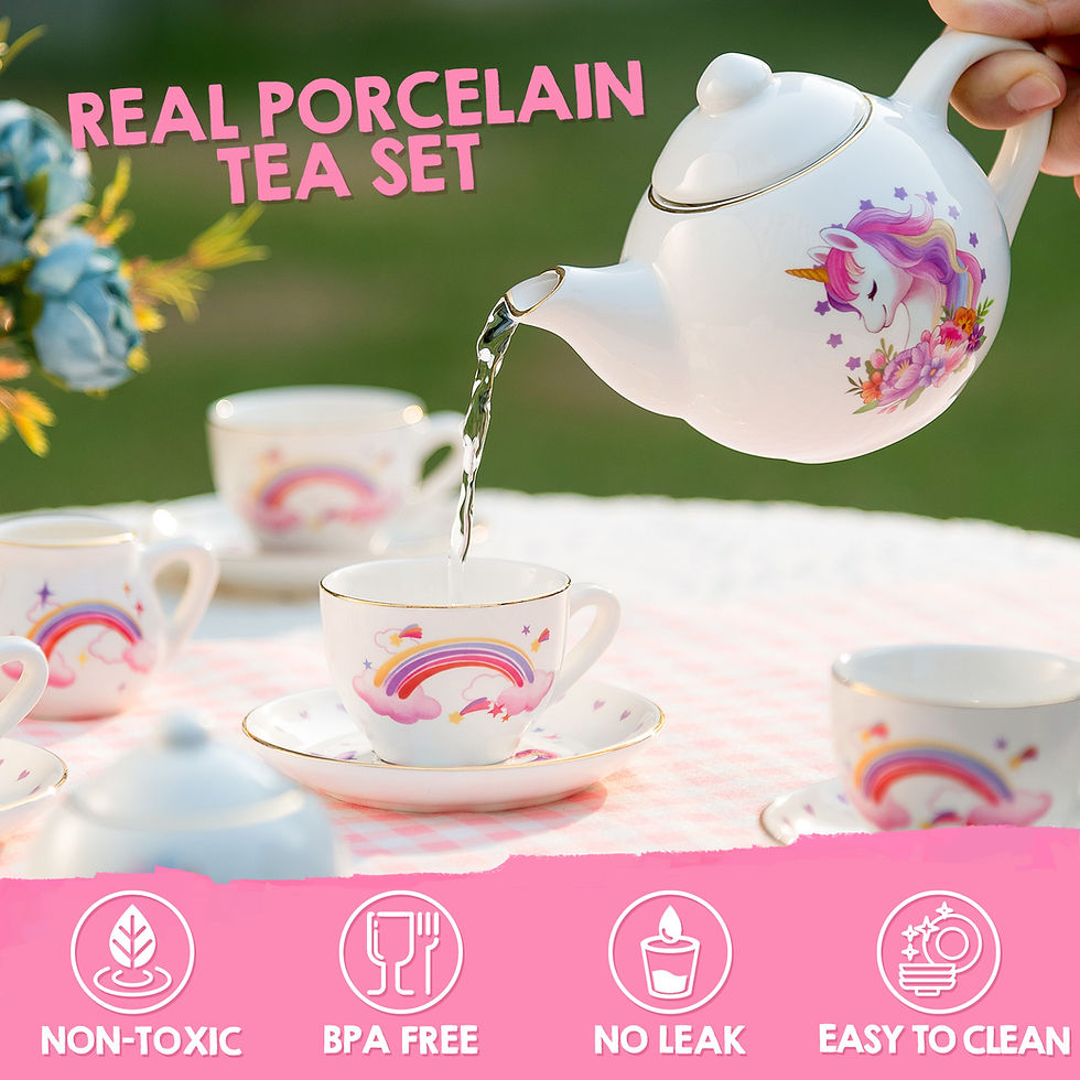 Thumbnail: Tacobear Porcelain Tea Set for Girls