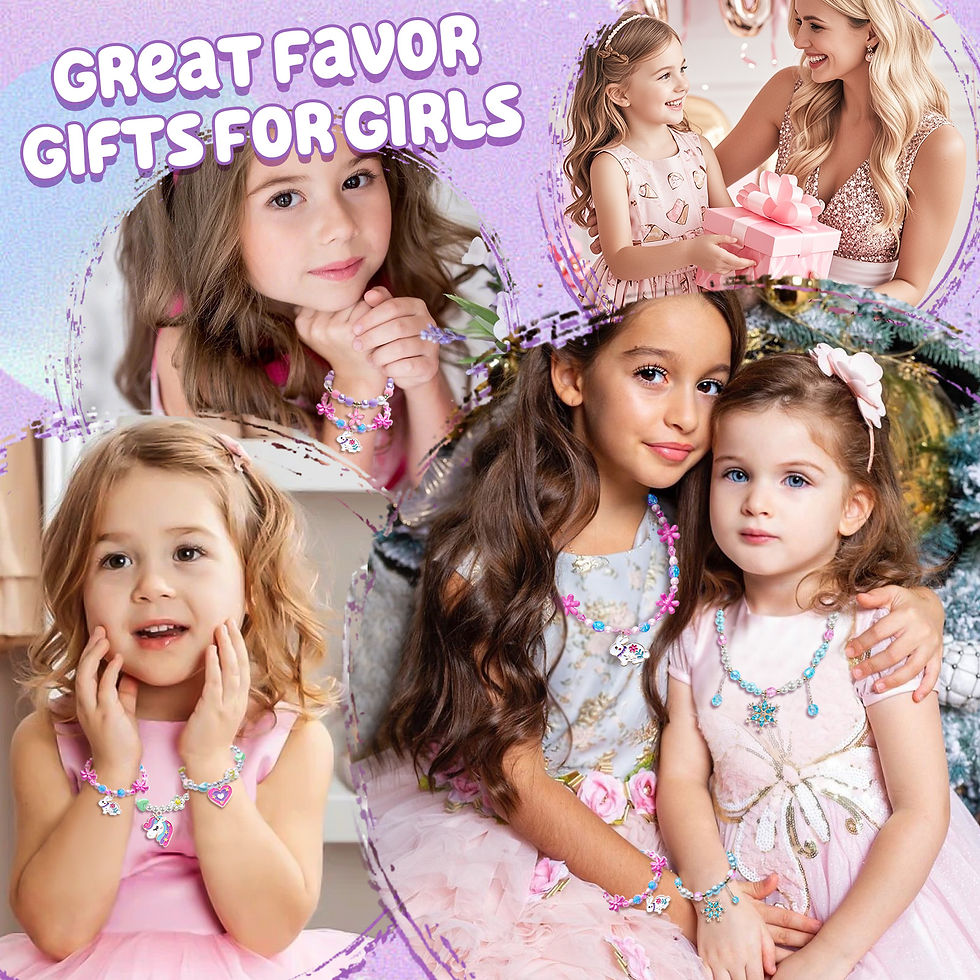 Thumbnail: KELENO 4 Sets Girls Jewelry Princess Unicorn Flower Frozen Necklaces