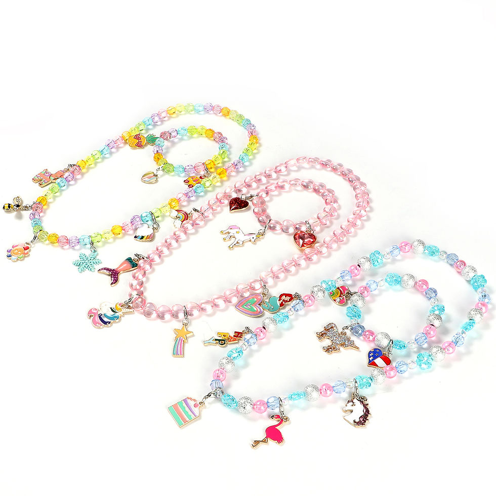 Thumbnail: Charm Bracelet Necklace Set DIY Jewellery Making Kit for Girl Friendship Bracele