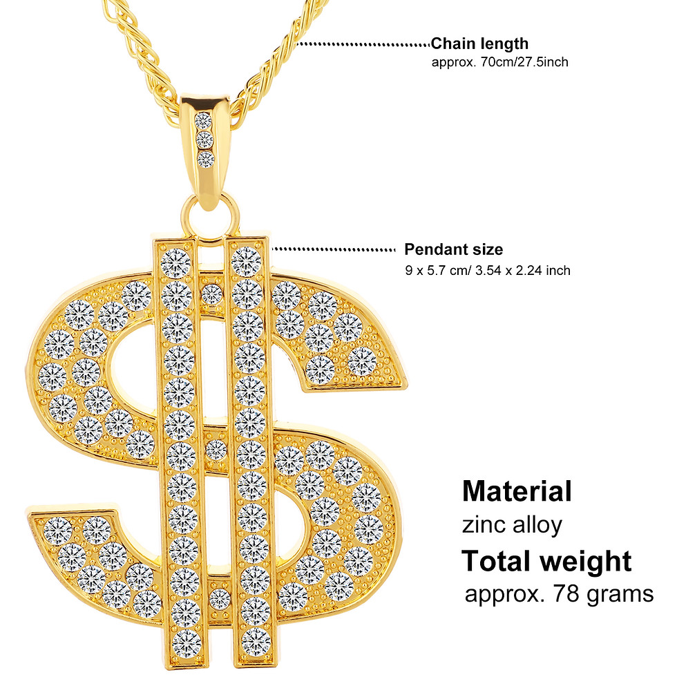 Thumbnail: 4 PCS Gold Plated Chain Dollar Necklace and Twisted Rope Necklace 18K Gold Plate