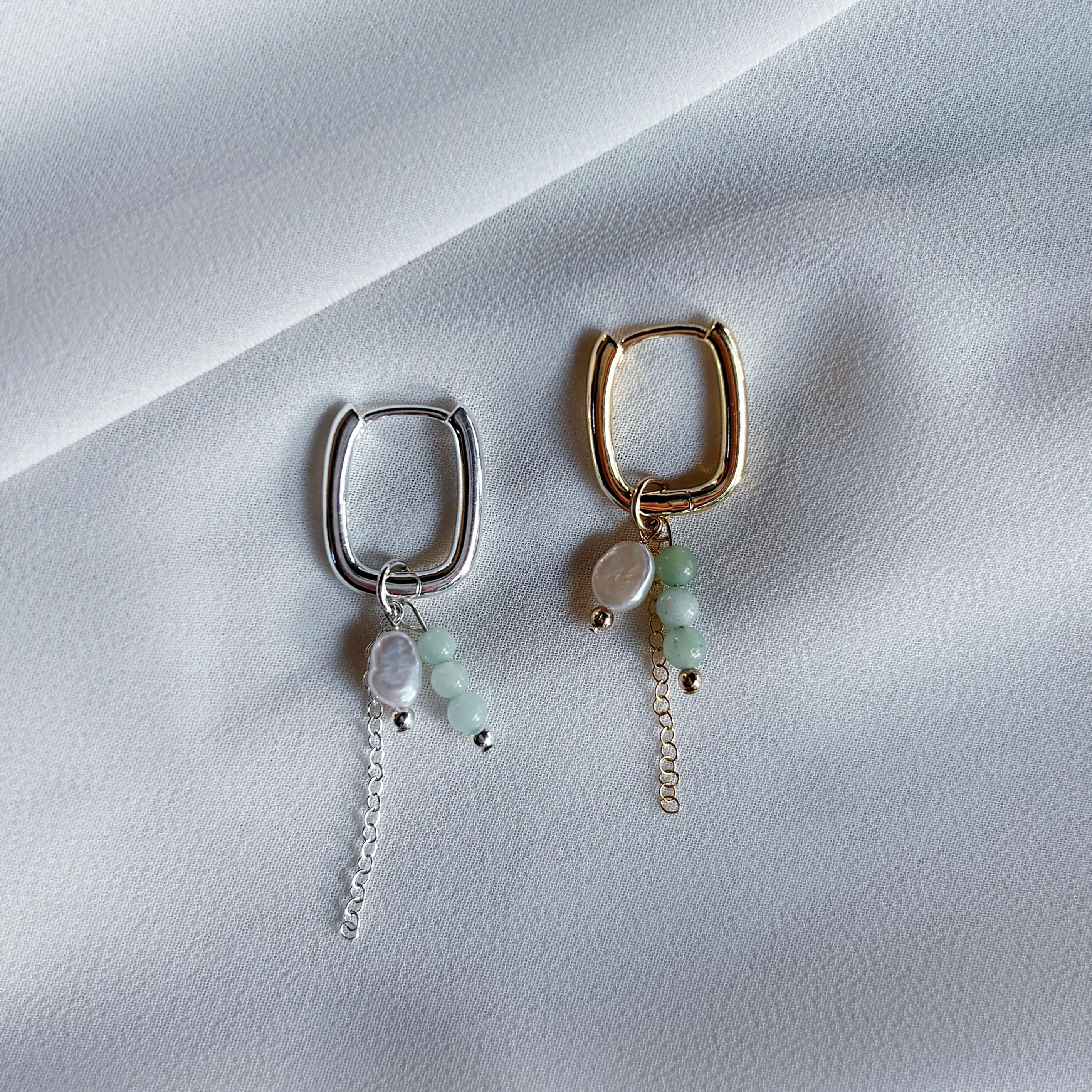 Square Light Blue Earrings 