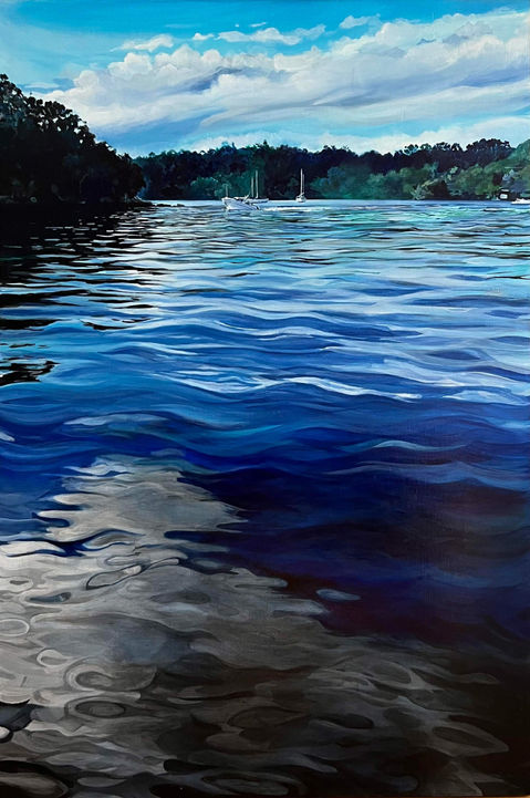 reflections of moving waterscape