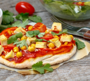 Tomato Basil Tofu Pizza