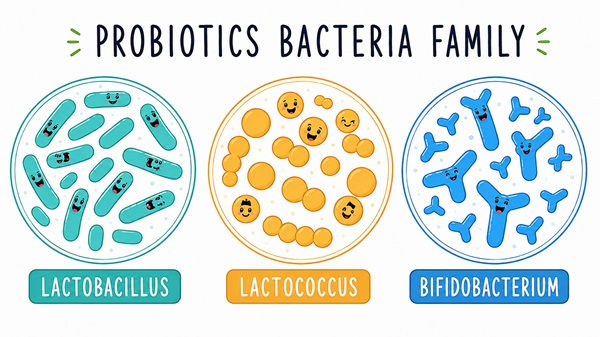 The probiotic world includes many different families of beneficial bacteria, each contributing in its own way to a healthy and diverse gut microbiome.