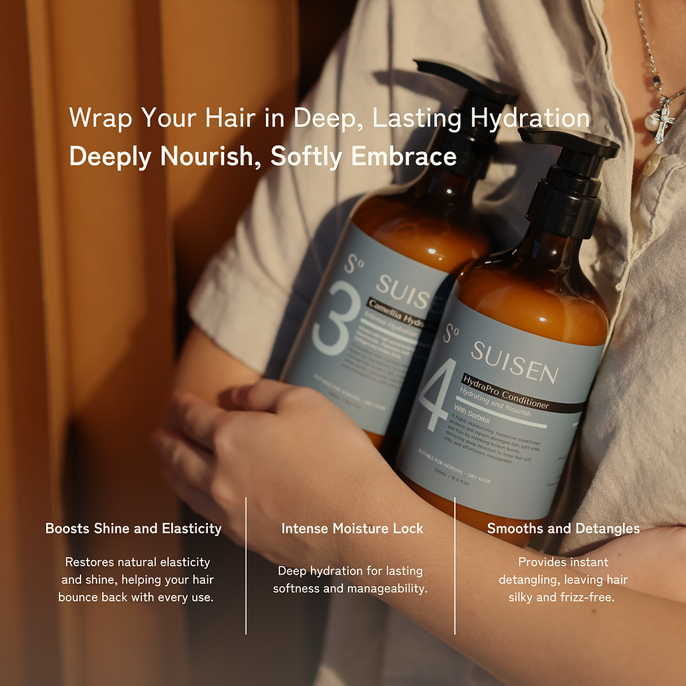 Thumbnail: Suisen HydraPro Shampoo for dry, frizzy hair and hydrating conditioner with skincare ingredients