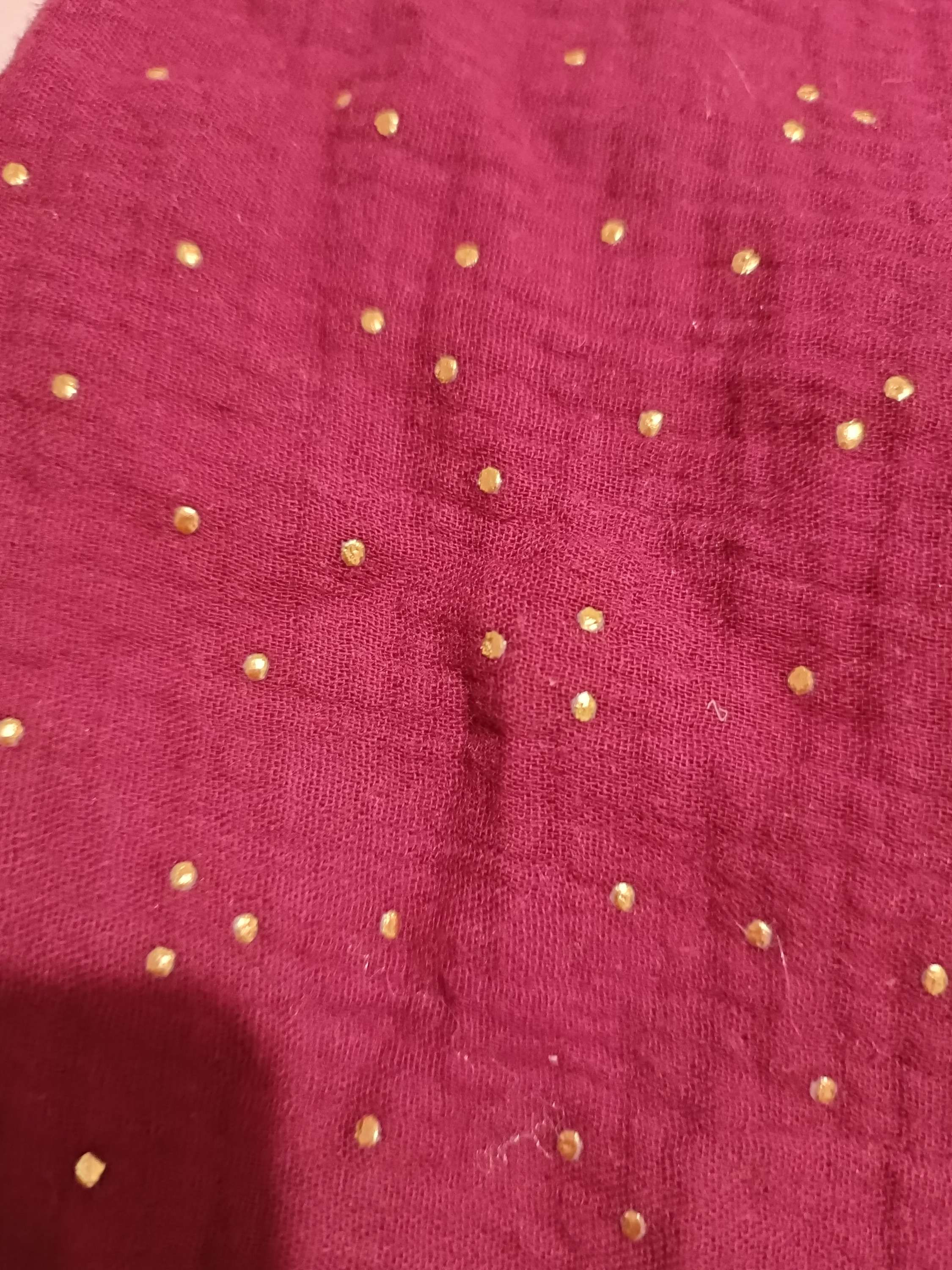 Tissu double gaze pois dorés - coloris au choix