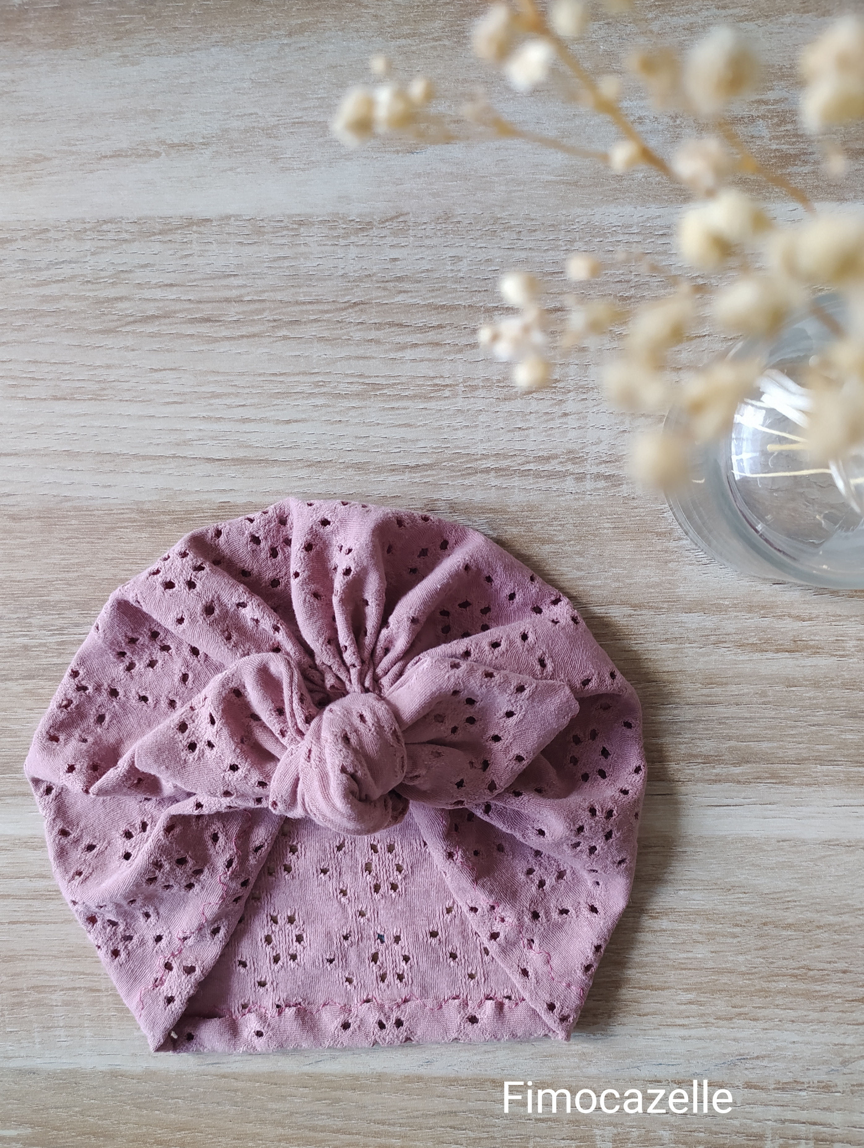 Turban "Maya" Vieux rose -SUR COMMANDE