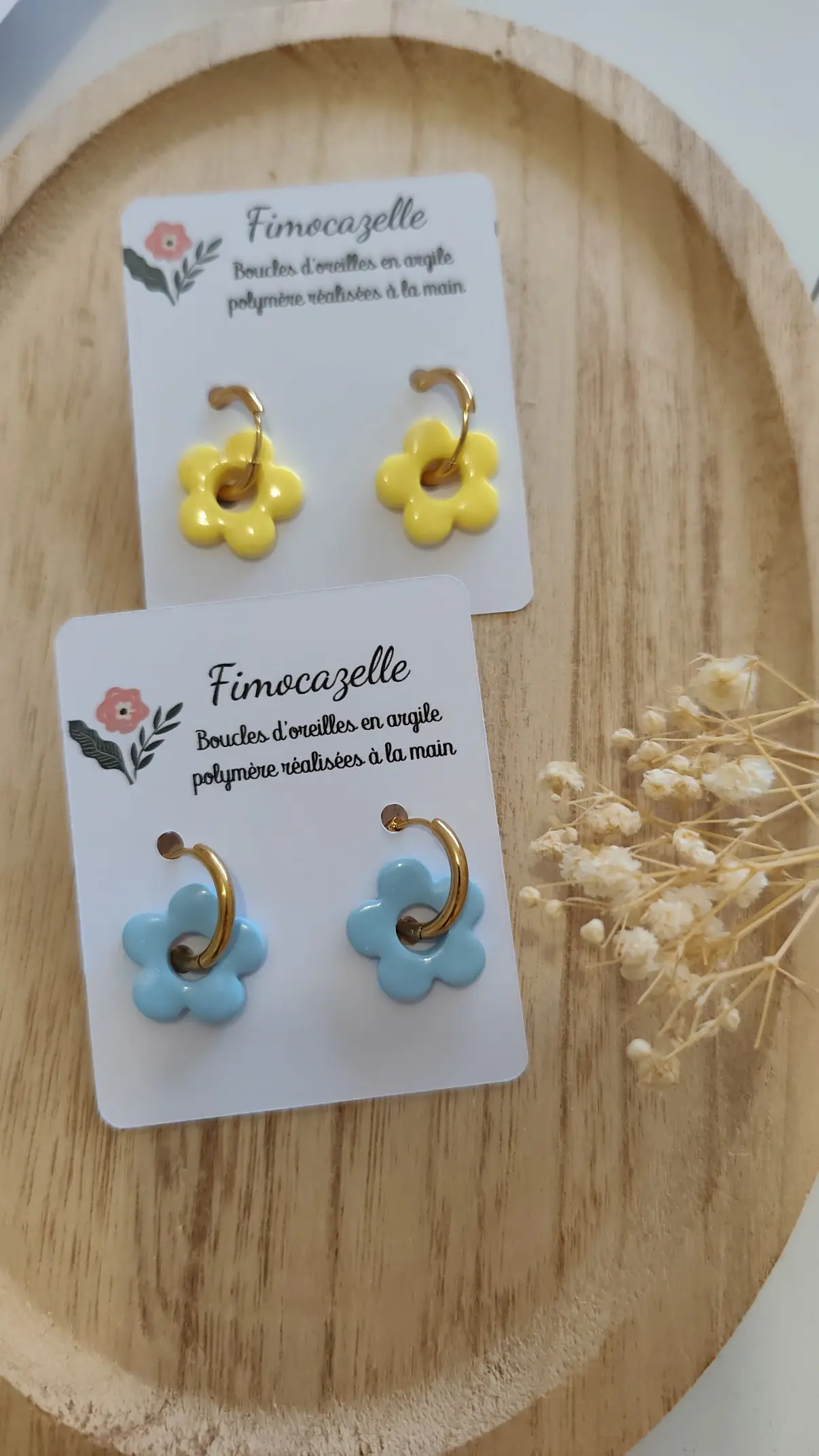 Créoles "Jeannette" tons pastels