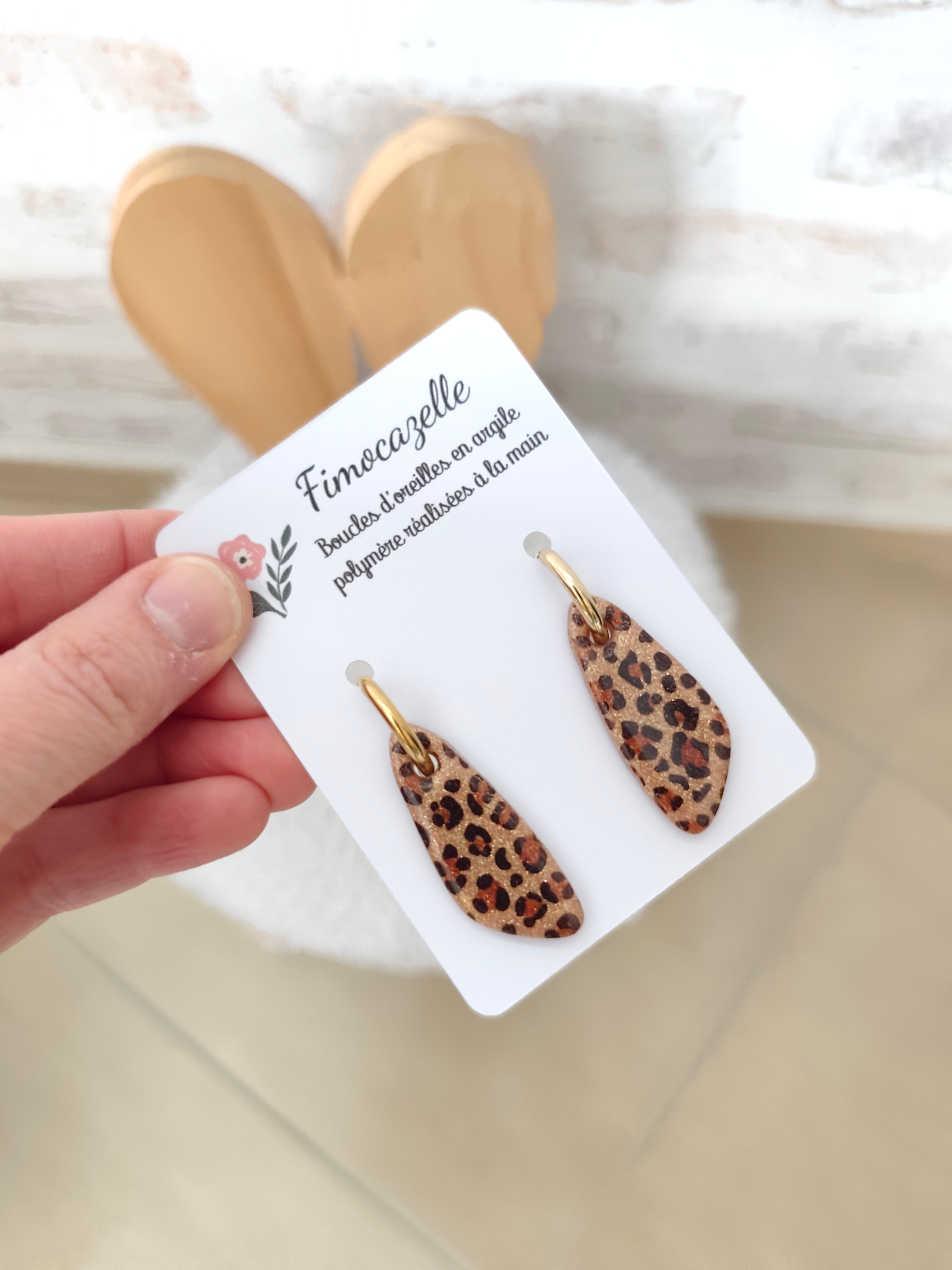 Créoles "Brunette" léopard paillettes