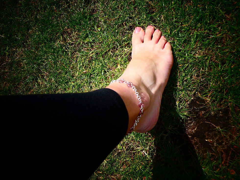 Thumbnail: Handmade sterling silver and czech glass chian anklet for women