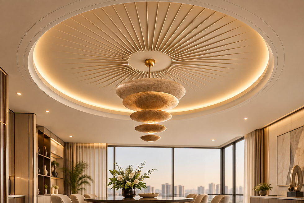 Prithu Homes round ribbed ceiling
