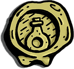 A wax seal featuring a potial vial