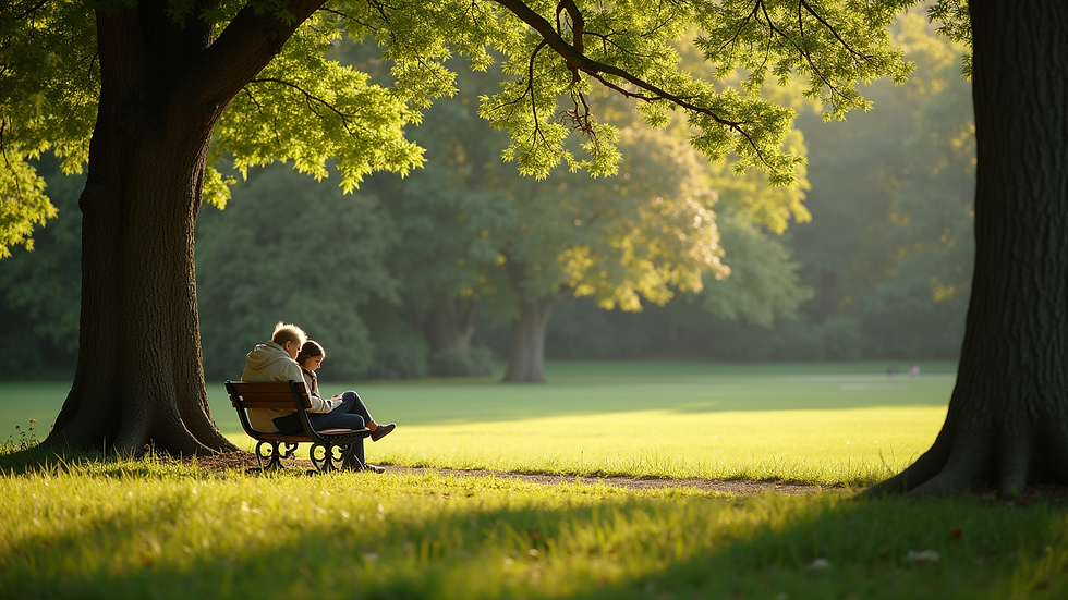 Wide angle view of a peaceful outdoor setting perfect for writing