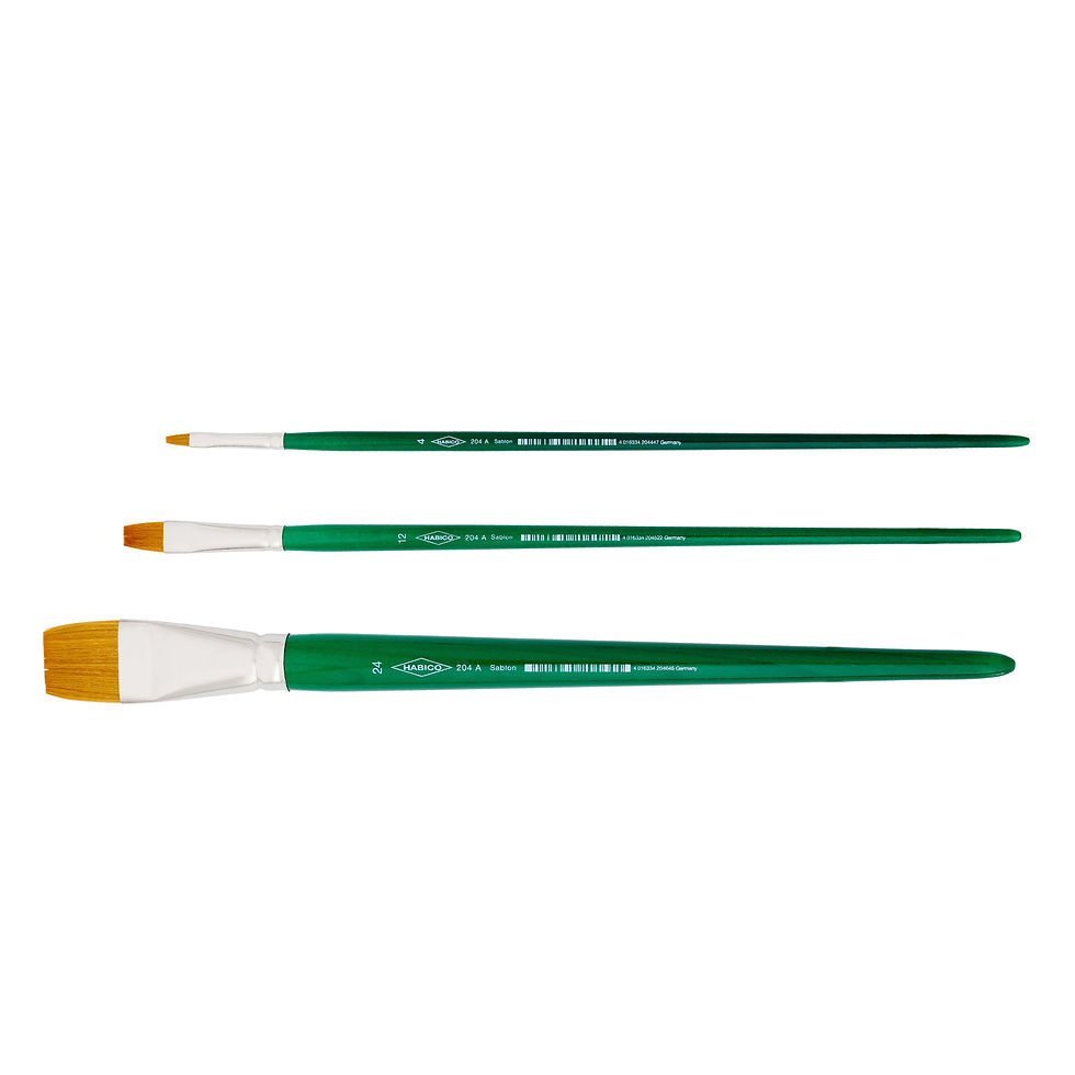 Thumbnail: Flat synthetic fiber lettering brush – HABICO type 204 A “Sablon”