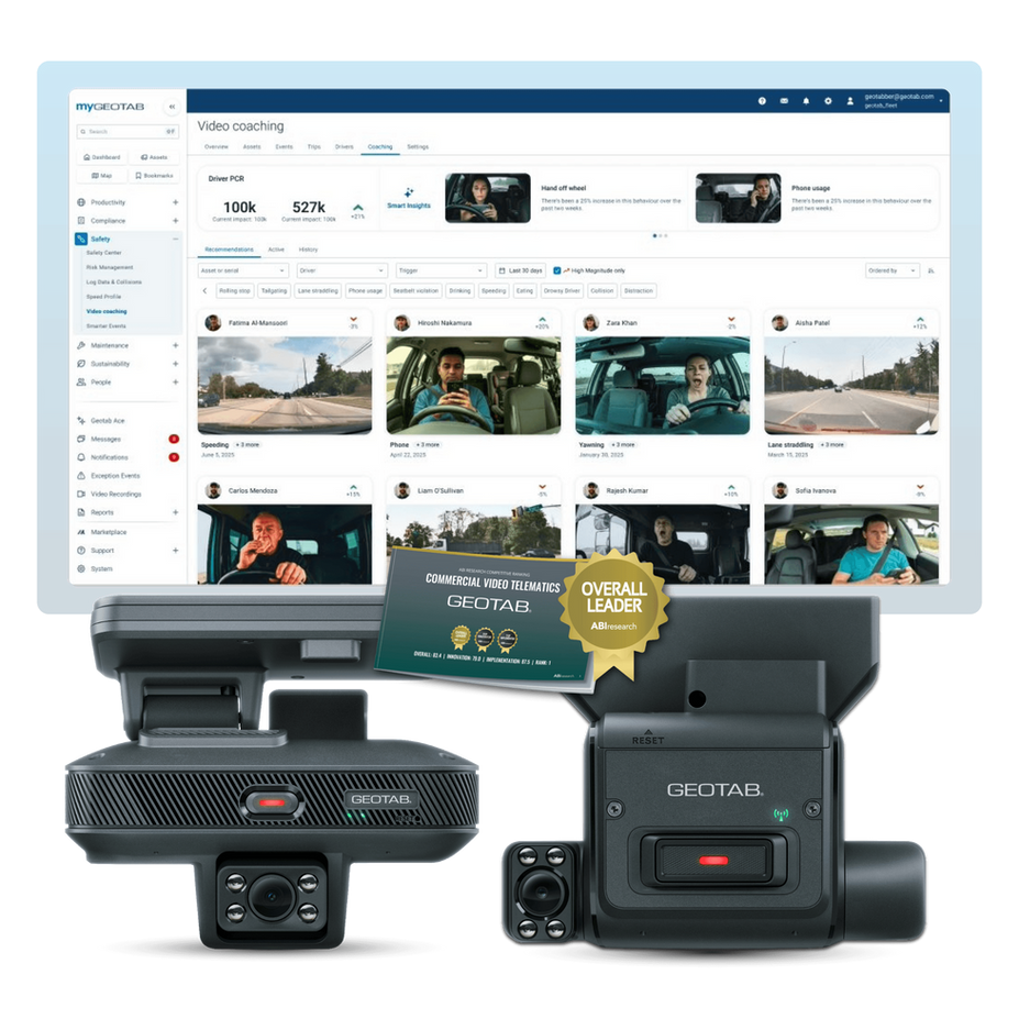 Geotab driver safety solutions and benefits for fleets