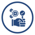 Blue circular icon: video player